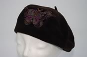 Kangol, Fléchet, hats et caps, model   Wool beret with a butterfly decoration